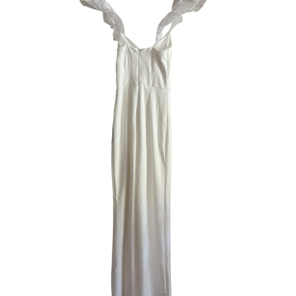 Lulu's Luxe Position White Ruffled Wide-Leg Jumpsuit Size XS NWT - Picture 6 of 17